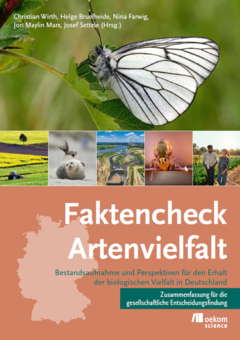 Cover der Zusammenfassung f&uuml;r die gesellschaftliche Entscheidungsfindung des Faktencheck Artenvielfalt (Bild: oekom)