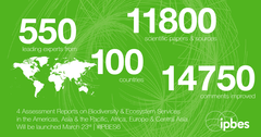 The five regional assessments in numbers (figure: IPBES).