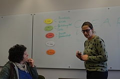 Anett Richter during development of a new model on storytelling in citizen Science (photo: Andrea Sieber).