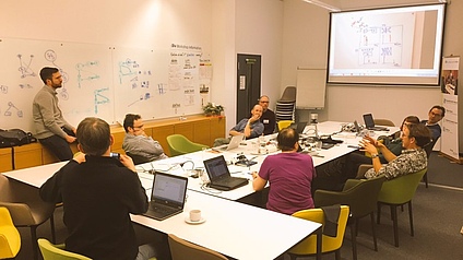 sLandServ working group in the former iDiv building. Photo credit: Jonathan R. Rhodes