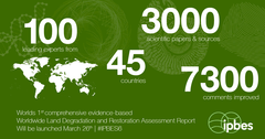 Zahlen zum Bericht über Landdegradierung und -restauration (Grafik: IPBES).